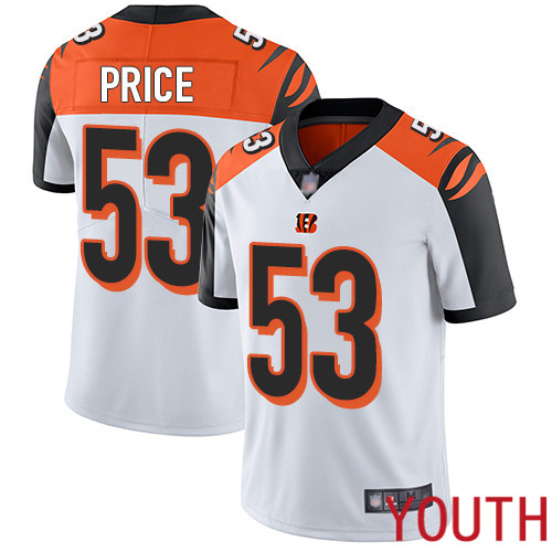 Cincinnati Bengals Limited White Youth Billy Price Road Jersey NFL Footballl 53 Vapor Untouchable